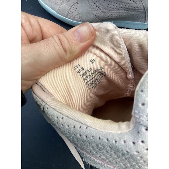 Coach Women's Pale Pink Alexis Suede Hidden Wedge Sneaker 8M - Picture 5 of 7